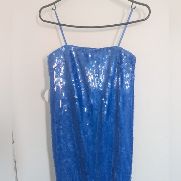 STAUD Casey Sequined Strapless Gown - Cornflower Blue NWT - Picture 6 of 13